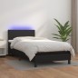 vidaXL Cama box spring colchón y LED cuero sintético negro 100x200 cm vidaXL Cama box spring colchón y LED cuero sintético negro 100x200 cm