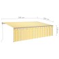 vidaXL Toldo automático retráctil con persiana 5x3 m amarillo y blanco vidaXL Toldo automático retráctil con persiana 5x3 m amarillo y blanco