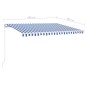 vidaXL Toldo retráctil manual con LED azul y blanco 400x300 cm vidaXL Toldo retráctil manual con LED azul y blanco 400x300 cm