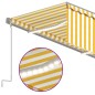 vidaXL Toldo retráctil manual persiana y LED amarillo y blanco 5x3 m vidaXL Toldo retráctil manual persiana y LED amarillo y blanco 5x3 m