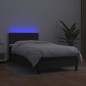 vidaXL Cama box spring colchón y LED cuero sintético negro 100x200 cm vidaXL Cama box spring colchón y LED cuero sintético negro 100x200 cm