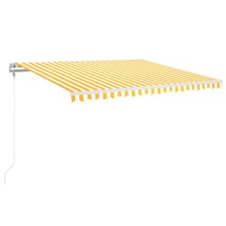 vidaXL Toldo retráctil automático amarillo y blanco 400x350 cm