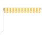 vidaXL Toldo retráctil automático amarillo y blanco 400x350 cm