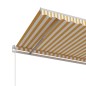 vidaXL Toldo retráctil automático amarillo y blanco 400x350 cm