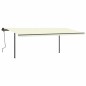 vidaXL Toldo retráctil manual con postes crema 6x3,5 m