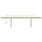 vidaXL Toldo retráctil manual con postes crema 6x3,5 m