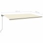 vidaXL Toldo retráctil manual con postes crema 6x3,5 m