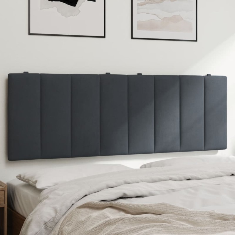vidaXL Cabecero de cama acolchado terciopelo gris oscuro 140 cm vidaXL Cabecero de cama acolchado terciopelo gris oscuro 140 cm