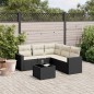 vidaXL Set de sofás de jardín 6 piezas y cojines ratán sintético negro vidaXL Set de sofás de jardín 6 piezas y cojines ratán sintético negro