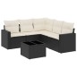 vidaXL Set de sofás de jardín 6 piezas y cojines ratán sintético negro vidaXL Set de sofás de jardín 6 piezas y cojines ratán sintético negro