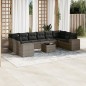 vidaXL Set de sofás de jardín 11 pzas y cojines ratán sintético gris vidaXL Set de sofás de jardín 11 pzas y cojines ratán sintético gris
