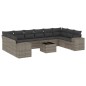 vidaXL Set de sofás de jardín 11 pzas y cojines ratán sintético gris vidaXL Set de sofás de jardín 11 pzas y cojines ratán sintético gris