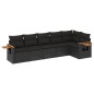 vidaXL Set de sofás de jardín 6 piezas y cojines ratán sintético negro vidaXL Set de sofás de jardín 6 piezas y cojines ratán sintético negro