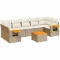 vidaXL Juego de sofás de jardín con cojines beige 8 pzas ratán PE vidaXL Juego de sofás de jardín con cojines beige 8 pzas ratán PE