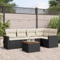 vidaXL Set de sofás de jardín 6 piezas y cojines ratán sintético negro vidaXL Set de sofás de jardín 6 piezas y cojines ratán sintético negro