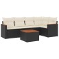 vidaXL Set de sofás de jardín 6 piezas y cojines ratán sintético negro vidaXL Set de sofás de jardín 6 piezas y cojines ratán sintético negro