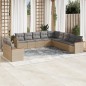 vidaXL Set de sofás de jardín 11pzas con cojines ratán sintético beige vidaXL Set de sofás de jardín 11pzas con cojines ratán sintético beige
