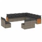 vidaXL Set sofás de jardín con cojines 13 piezas ratán sintético gris vidaXL Set sofás de jardín con cojines 13 piezas ratán sintético gris