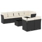 vidaXL Set de sofás de jardín 8 piezas y cojines ratán sintético negro vidaXL Set de sofás de jardín 8 piezas y cojines ratán sintético negro