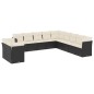 vidaXL Set de sofás de jardín 11 pzas y cojines ratán sintético negro vidaXL Set de sofás de jardín 11 pzas y cojines ratán sintético negro