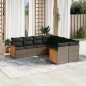 vidaXL Set de sofás de jardín 8 pzas y cojines ratán sintético gris vidaXL Set de sofás de jardín 8 pzas y cojines ratán sintético gris