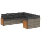 vidaXL Set de sofás de jardín 8 pzas y cojines ratán sintético gris vidaXL Set de sofás de jardín 8 pzas y cojines ratán sintético gris