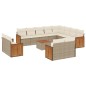 vidaXL Set sofás de jardín con cojines 13 pzas ratán sintético beige vidaXL Set sofás de jardín con cojines 13 pzas ratán sintético beige