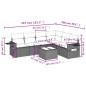 vidaXL Set de comedor de jardín 7 pzas y cojines ratán sintético negro