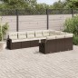 vidaXL Set de sofás de jardín 10 pzas y cojines ratán sintético marrón vidaXL Set de sofás de jardín 10 pzas y cojines ratán sintético marrón