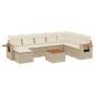 vidaXL Set de sofás de jardín 9 pzas con cojines ratán sintético beige vidaXL Set de sofás de jardín 9 pzas con cojines ratán sintético beige