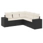 vidaXL Set de muebles de jardín 5 pzas y cojines ratán sintético negro vidaXL Set de muebles de jardín 5 pzas y cojines ratán sintético negro