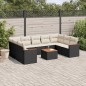 vidaXL Set de sofás de jardín 10 pzas cojines ratán sintético negro vidaXL Set de sofás de jardín 10 pzas cojines ratán sintético negro