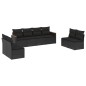 vidaXL Set de sofás de jardín 8 piezas y cojines ratán sintético negro vidaXL Set de sofás de jardín 8 piezas y cojines ratán sintético negro
