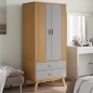 vidaXL Armario OLDEN madera maciza pino gris y marrón 76,5x53x172 cm