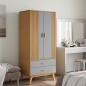 vidaXL Armario OLDEN madera maciza pino gris y marrón 76,5x53x172 cm