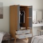 vidaXL Armario OLDEN madera maciza pino gris y marrón 76,5x53x172 cm