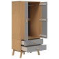 vidaXL Armario OLDEN madera maciza pino gris y marrón 76,5x53x172 cm
