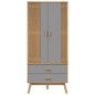 vidaXL Armario OLDEN madera maciza pino gris y marrón 76,5x53x172 cm