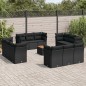 vidaXL Set de sofás de jardín y cojines 13 pzas ratán sintético negro vidaXL Set de sofás de jardín y cojines 13 pzas ratán sintético negro
