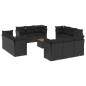 vidaXL Set de sofás de jardín y cojines 13 pzas ratán sintético negro vidaXL Set de sofás de jardín y cojines 13 pzas ratán sintético negro
