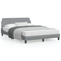 vidaXL Estructura de cama con cabecero de tela gris claro 120x200 cm