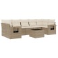 vidaXL Juego de sofás de jardín con cojines beige 8 pzas ratán PE vidaXL Juego de sofás de jardín con cojines beige 8 pzas ratán PE