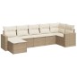 vidaXL Set sofás de jardín 7 piezas y cojines ratán sintético beige vidaXL Set sofás de jardín 7 piezas y cojines ratán sintético beige