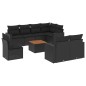 vidaXL Set de sofás de jardín 8 piezas y cojines ratán sintético negro vidaXL Set de sofás de jardín 8 piezas y cojines ratán sintético negro