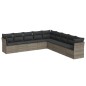 vidaXL Set de muebles de jardín 9 pzas y cojines ratán sintético gris