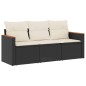 vidaXL Set de sofás de jardín con cojines 3 pzas ratán sintético negro vidaXL Set de sofás de jardín con cojines 3 pzas ratán sintético negro