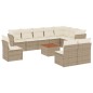 vidaXL Set de sofás de jardín 11pzas con cojines ratán sintético beige vidaXL Set de sofás de jardín 11pzas con cojines ratán sintético beige