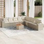vidaXL Juego de sofás jardín con cojines beige 10 pzas ratán sintético vidaXL Juego de sofás jardín con cojines beige 10 pzas ratán sintético