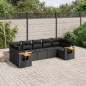 vidaXL Set de comedor de jardín 7 pzas y cojines ratán sintético negro vidaXL Set de comedor de jardín 7 pzas y cojines ratán sintético negro