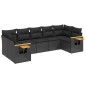 vidaXL Set de comedor de jardín 7 pzas y cojines ratán sintético negro vidaXL Set de comedor de jardín 7 pzas y cojines ratán sintético negro